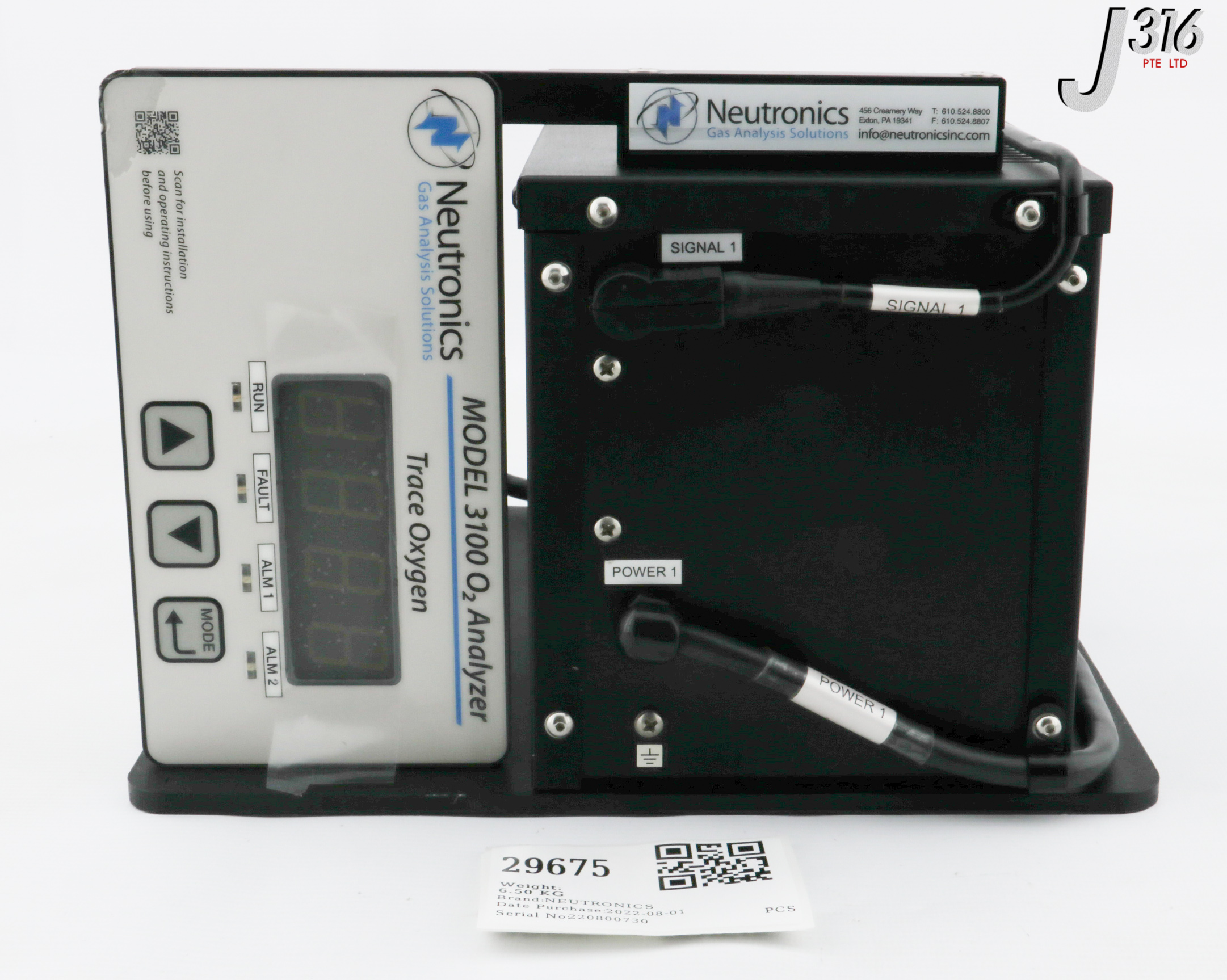 29675 NEUTRONICS APPLIED MATERIALS OXYGEN ANALYZER MODEL 3100 0195